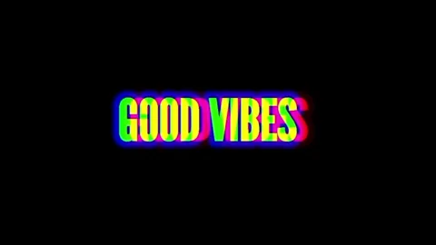 Text glow effect neon color smooth futuristic style. good vibes template. Stock Footage 340779876
