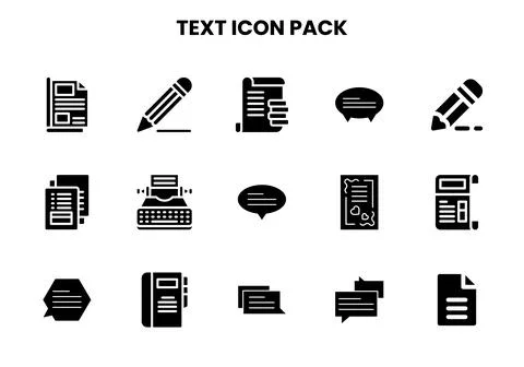 Text Glyph Scalable Icons Pack Illustrazione stock