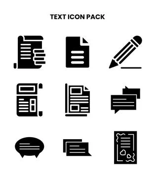 Text Glyph Scalable Icons Pack イラスト素材