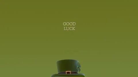 Text "GOOD LUCK" centered on a green background Stock Illustration