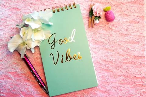 Text, good vibes 库存照片