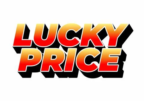 Text graphic featuring the words Lucky Price in bold, colorful font with gr.. Stock Illustration