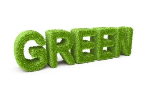 Text green covered grass. Stock Illustration