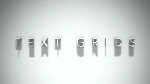 Text Grids 3D title animation with shadows on a white background Stock Footage 296746937
