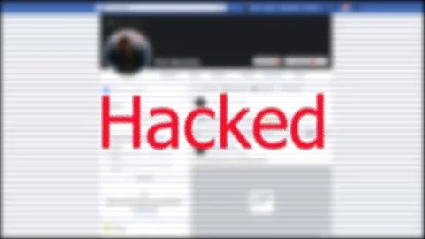 Text "Hacked" on the background Glitches and interference of the social network Stock Footage 116561204