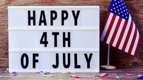 Text happy 4th of july in a lightbox Stock Footage 111275734