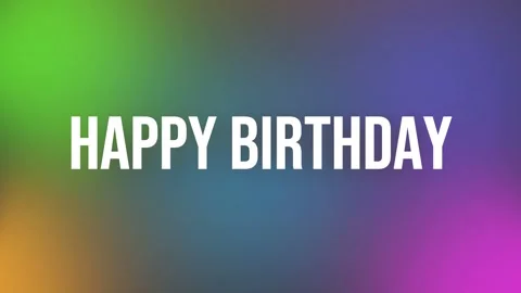 Text happy birthday on abstract gradient colorful background , red green blue Stock Footage 280729113