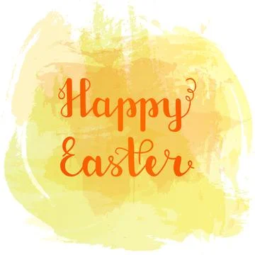 Text Happy Easter. Hand lettering. Vector illustration Illustrazione stock