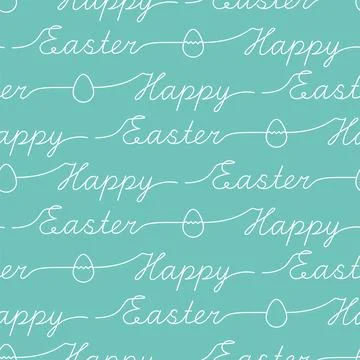 Text Happy Easter seamless pattern. Vector illustration. Illustrazione stock