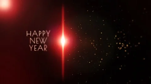 Text "Happy New Year" floating in space Stock-Footage 120709683