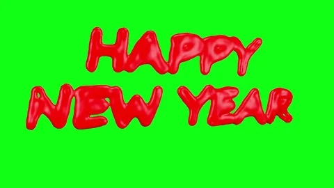 Text happy new year turns into 2018. Green background +  luma matte. Stock Footage 80418893