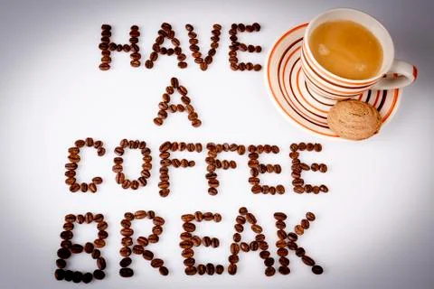 Text have a coffee break from beans Stock Photos
