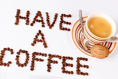 Text have a coffee break from beans Stock Photos