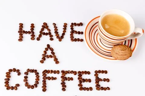 Text have a coffee break from beans  Stock Photos