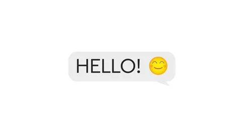 Text hello typing in messenger, sending message, message bubble for custom text Stock Footage 150762342