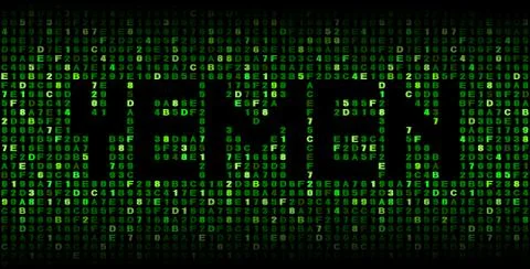 Text on hex code illustration Stock Illustration