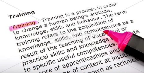 Text highlighted with felt tip pen Stock Illustration