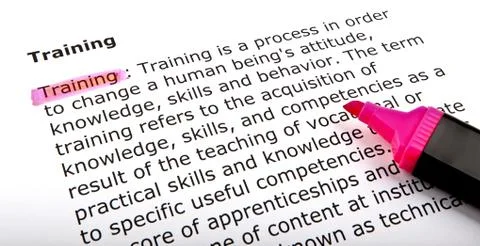 Text highlighted with felt tip pen Stock Illustration