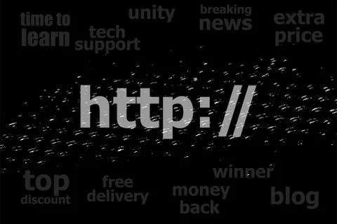 Text http. web design concept . Black and white abstract background Stock-Illustration