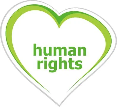 Text Human rights. Law concept . Love heart icon button for web services and  Stock Illustration