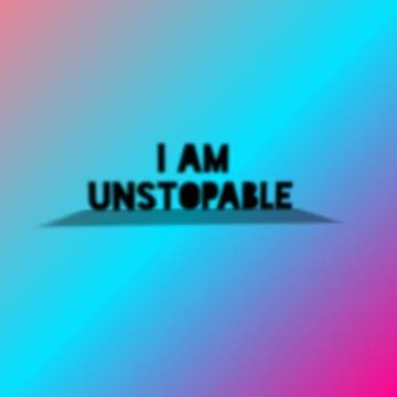 Text "I am unstoppable" on the gradient blue neon color Stockillustratie