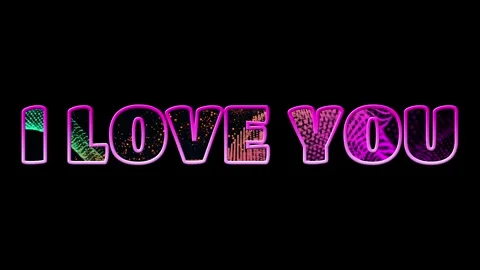 Text i love you 3d digital technology animated on black background 库存影片 241931771