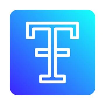 Text Icon on a Blue Gradient Background Design Stockillustratie