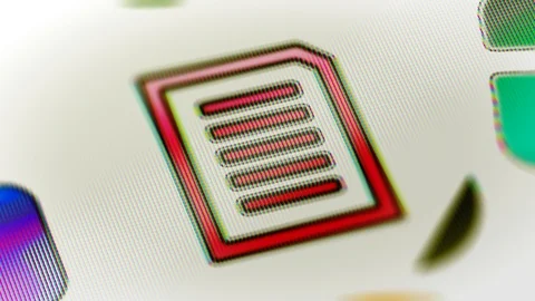 Text icon in the screen. Looping footage has 4K resolution. Prores 4444. Stock-Footage 98425281