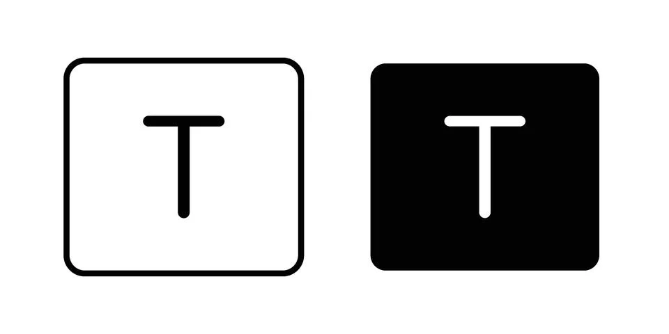 Text icon symbol  illustration bundle in black colour Stock Illustration