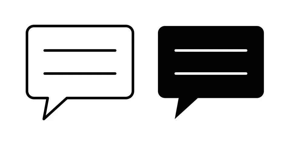 Text icon thin line and clipart style vector set Illustrazione stock