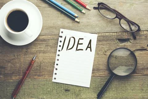 Text Idea in paper Stock Photos