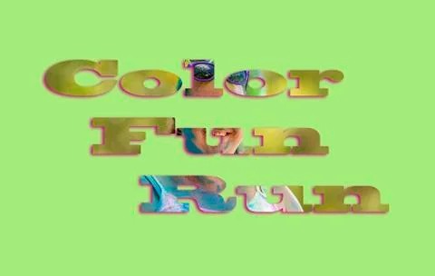 Text With Image Depicting A Color Fun Run Stock Illustration