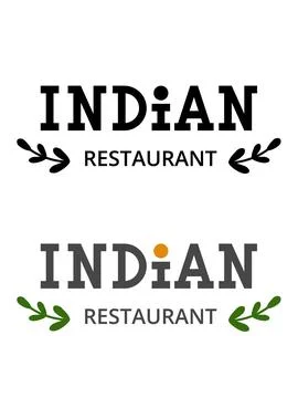 The text is Indian restaurant with decor.  logo, cafe, menu and other. Stock Illustration