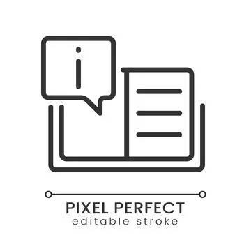 Text information pixel perfect linear icon Stockillustratie