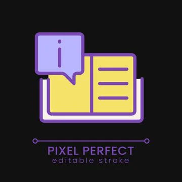 Text information pixel perfect RGB color icon for dark theme Stockillustratie