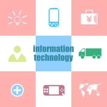Text information technology. Business concept . Infographic dashboard ui inte Illustrazione stock