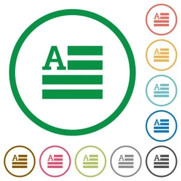 Text initial outlined flat icons Stock Illustration