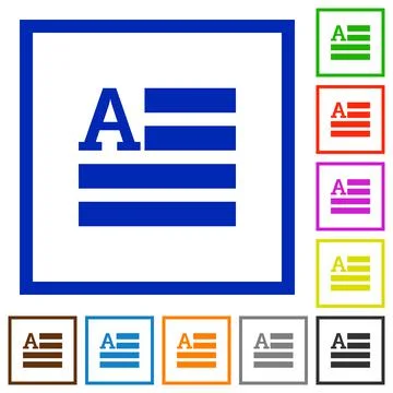 Text initials flat framed icons イラスト素材