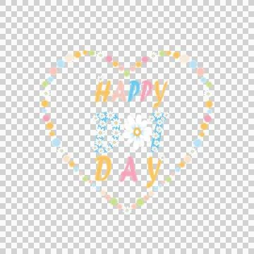 Text Inside Heart and black white decorative typography dots Stock Illustration