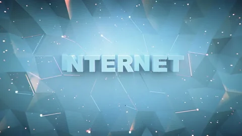 Text internet on low poly surface 3D render animation Stock Footage 160240817