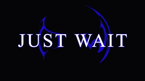 Text 'Just Wait' repeated on black background cinematic motion with subtle .. Video stock 344035940