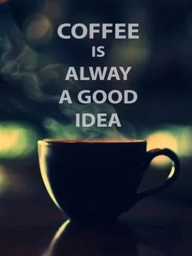 Text keep calm and drink coffee on the cup of coffee in coffee shop vintage c Stock Photos