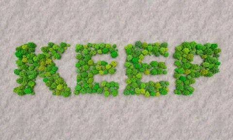 Text keep from the trees in the desert Stock Illustration