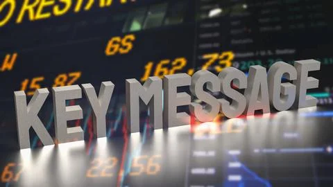 The  text  key message on Business Background  3d rendering. Stock Photos