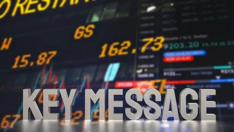 The  text  key message on Business Background  3d rendering. Stock Photos