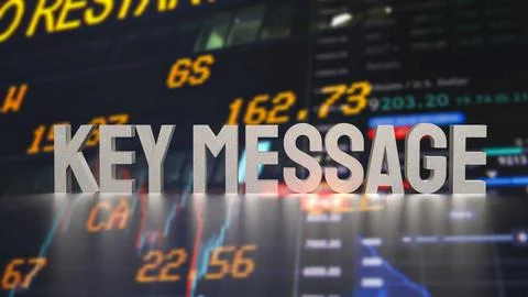 The  text  key message on Business Background  3d rendering. Foto stock