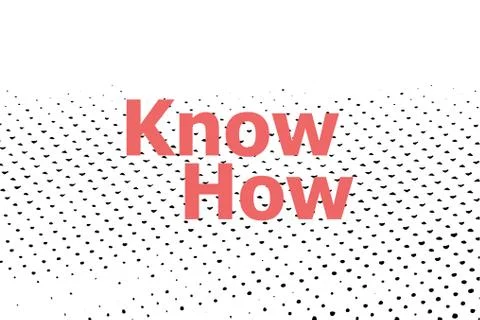 Text know how on digital screen, social concept . Halftone dots. Black dots o Stock Illustration