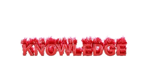 Text KNOWLEDGE burns dark fire on a white background. Alpha channel Stock Footage 89793399