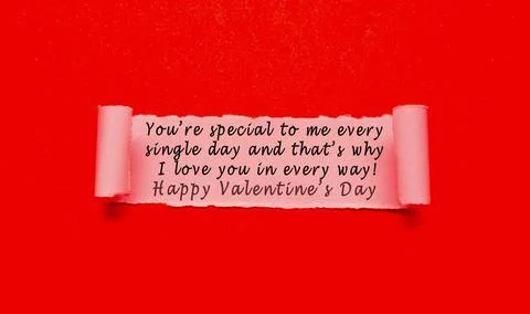 Text label on torn paper with red paper background Stock Photos