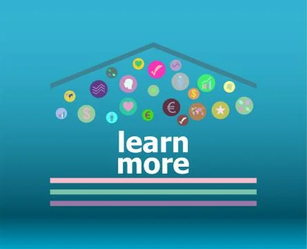 Text Learn More on digital background. Education concept Stock Illustration